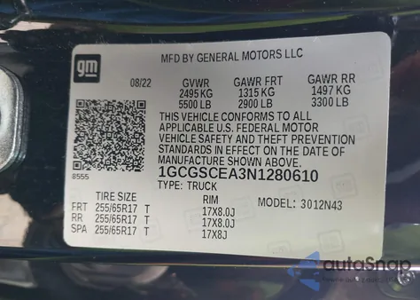 2022 Chevrolet Colorado 2Wd Short Box Lt z USA, uszkodzony, nr VIN 1GCGSCEA3N1280610